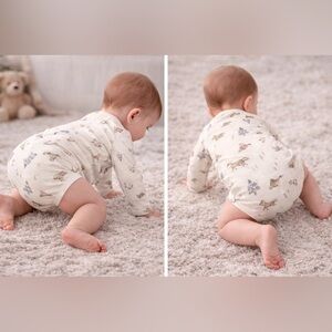 Carter's Cream and Brown Animal Print Bodysuit